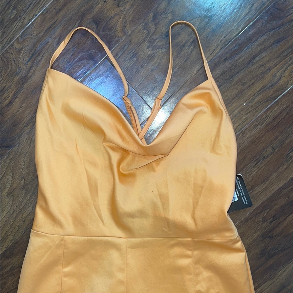 PrettyLittleThing Orange Spaghetti Strap Jumpsuit - Picture 6 of 6
